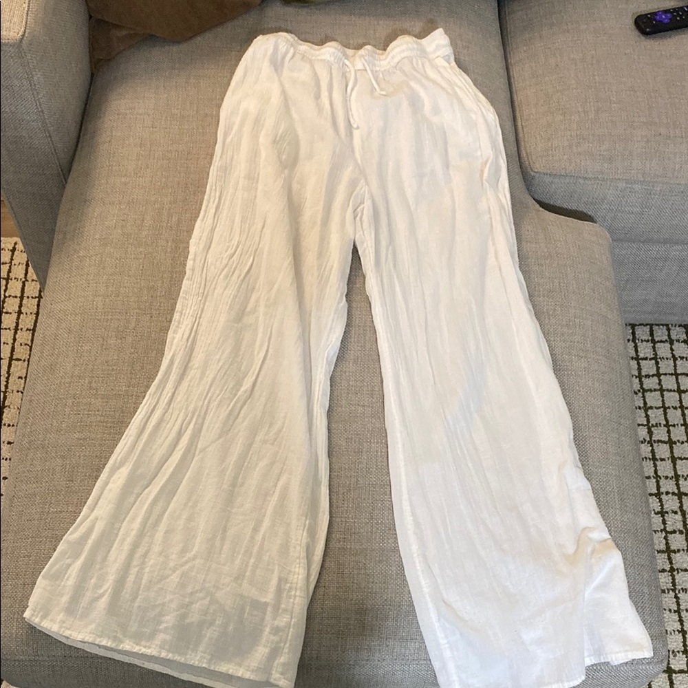 White Wide-Leg Pants